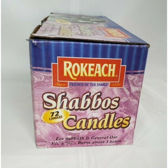 1 Sabbath 3 3/4” 5/8” Candles White 72 Count Shabbos Rokeach 3 Hr Burning Time - Picture 4 of 8